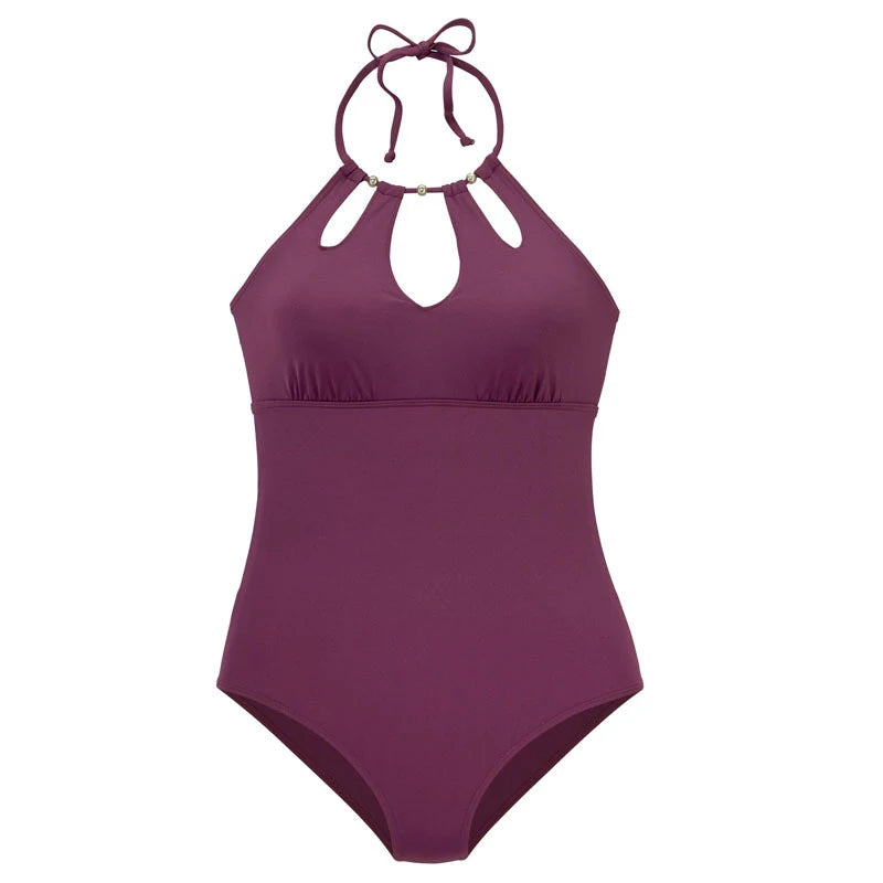 Solid Color One Piece Swimwear
