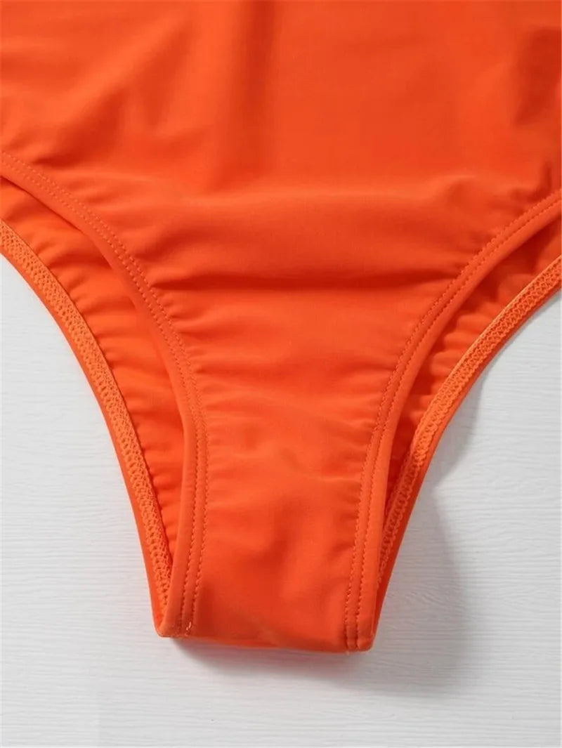 Sexy Neon Orange/Black Swimsuit