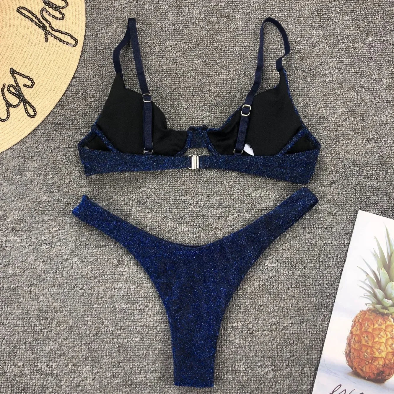 Sexy Silver Glitter Bikini
