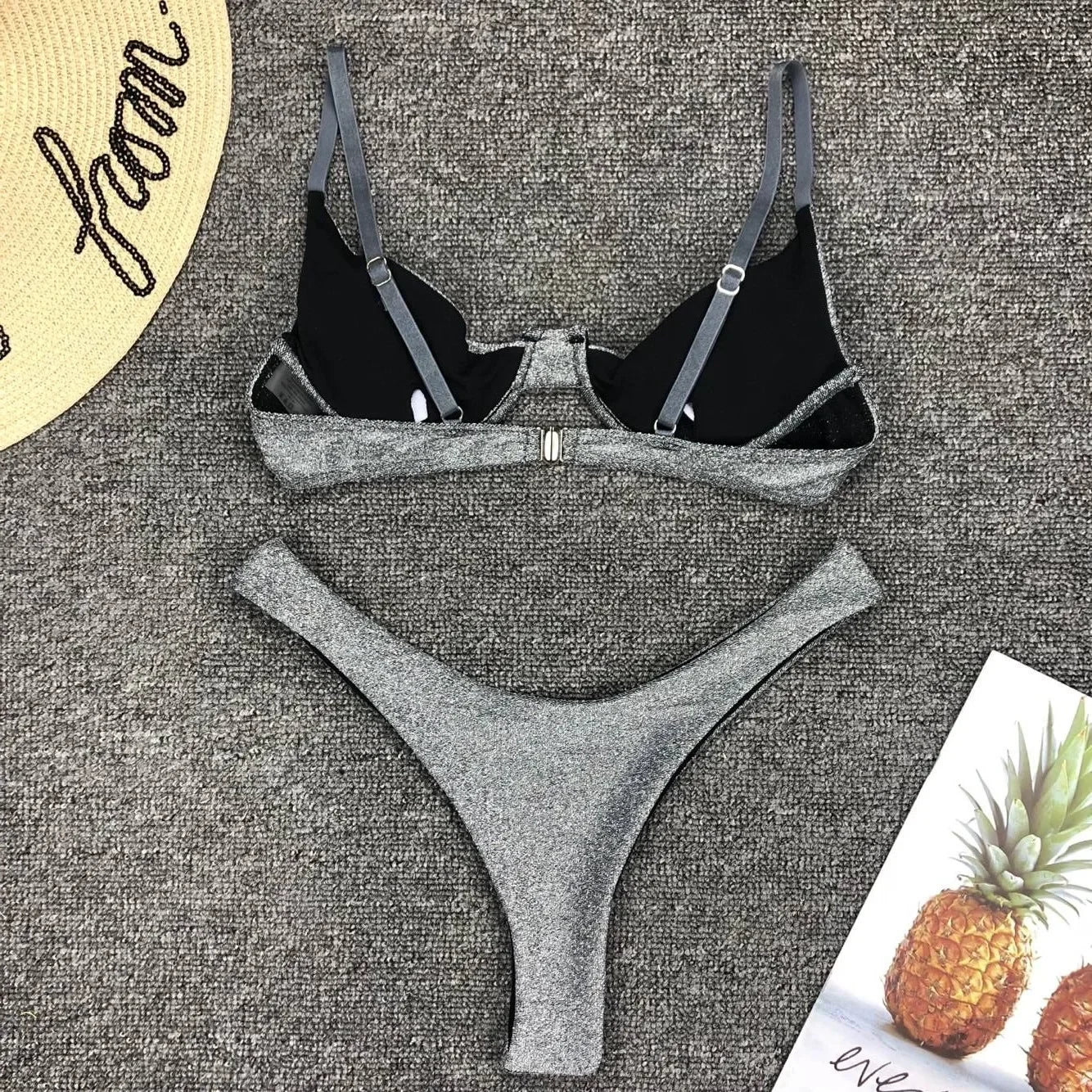Sexy Silver Glitter Bikini