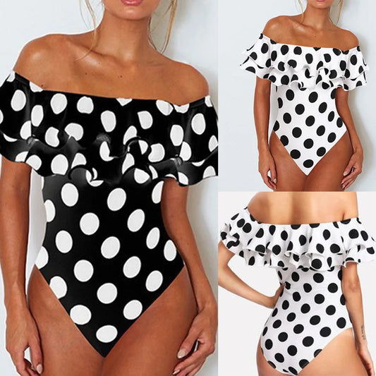 Black and White Polka Dot Swimsuit