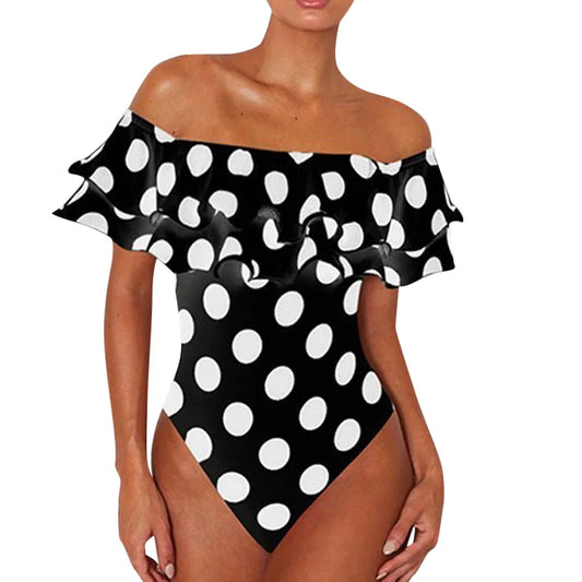 Black and White Polka Dot Swimsuit
