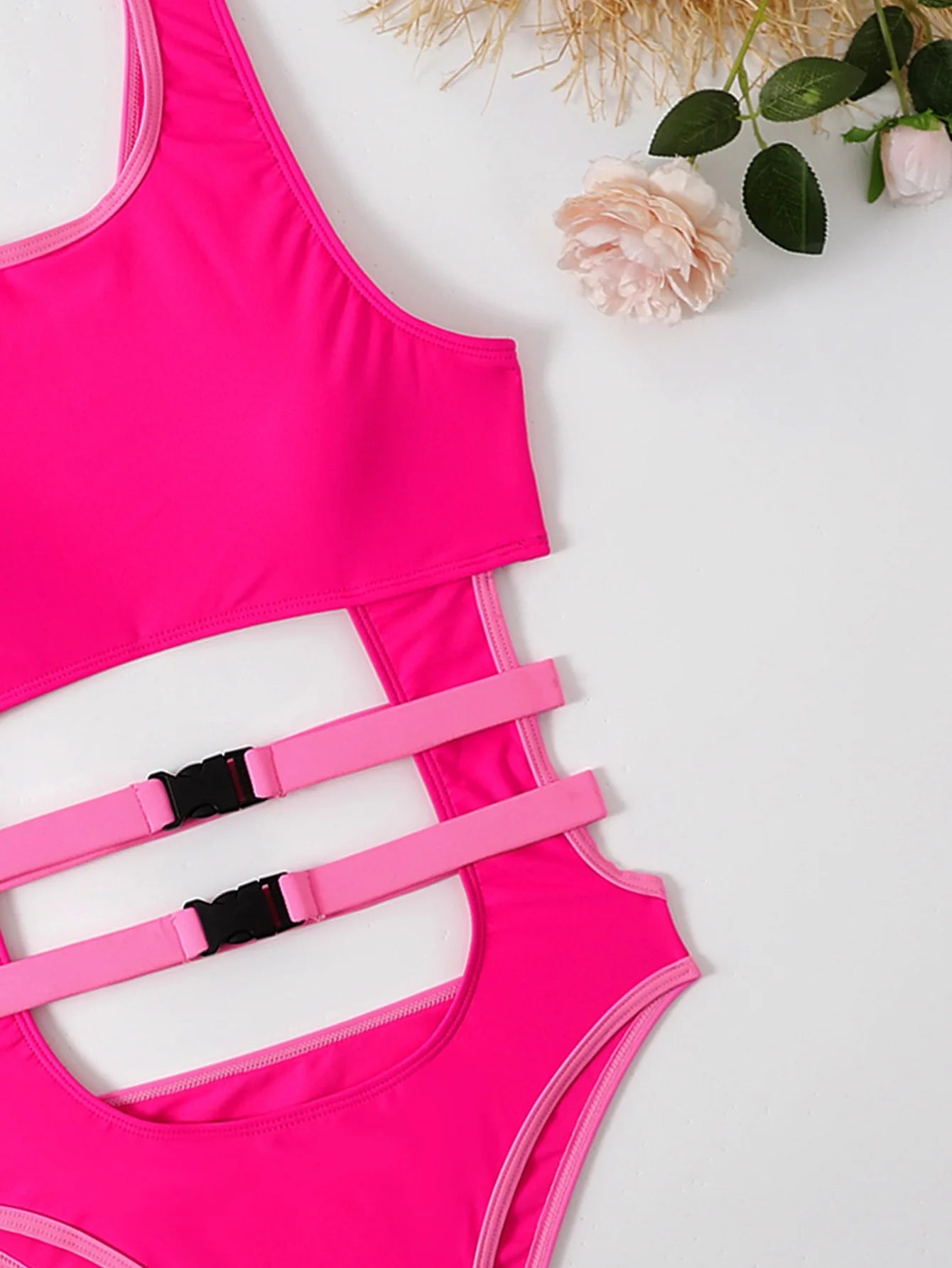 Swimsuit with Buckle Waistband