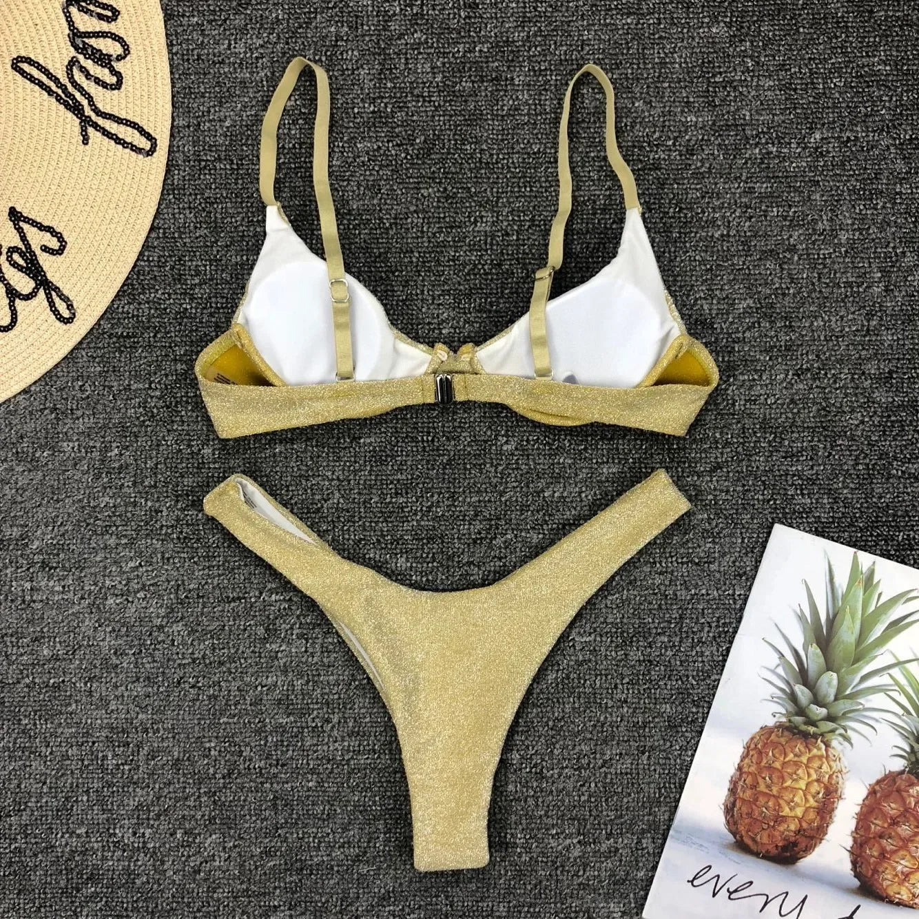 Sexy Silver Glitter Bikini