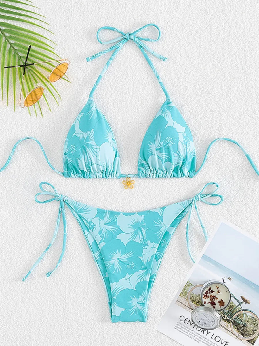 Sexy Lace-up Triangle Bikini