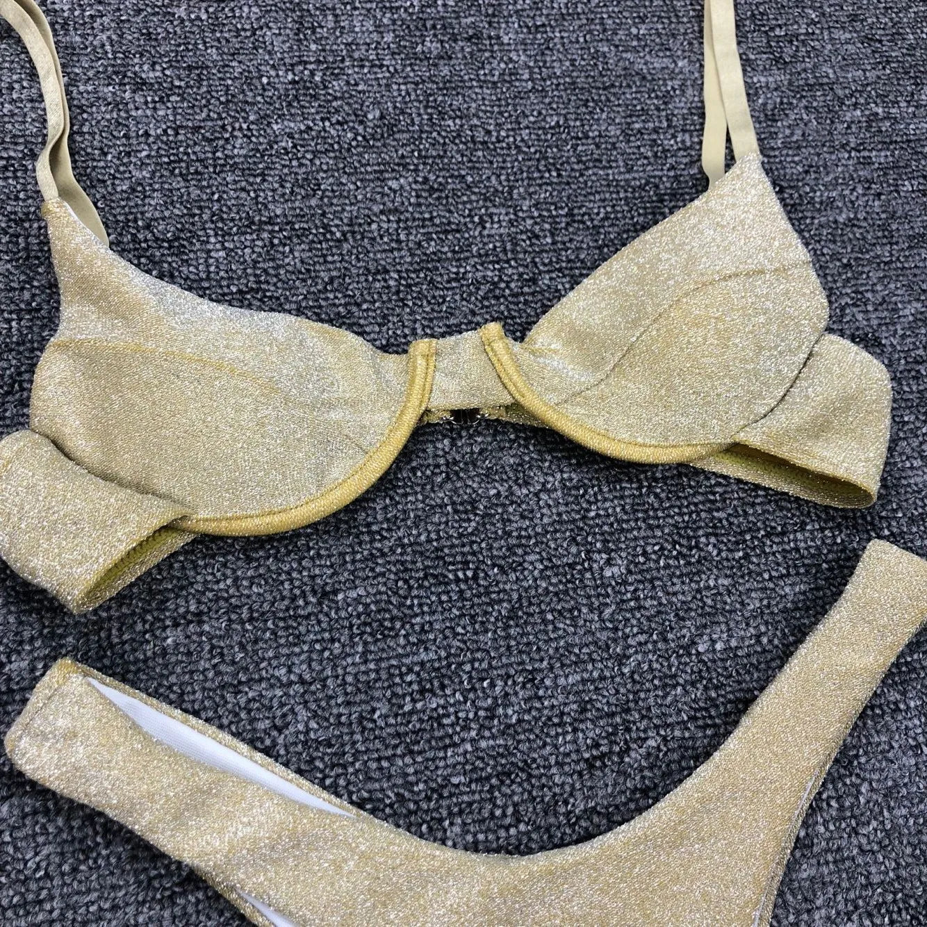 Sexy Silver Glitter Bikini