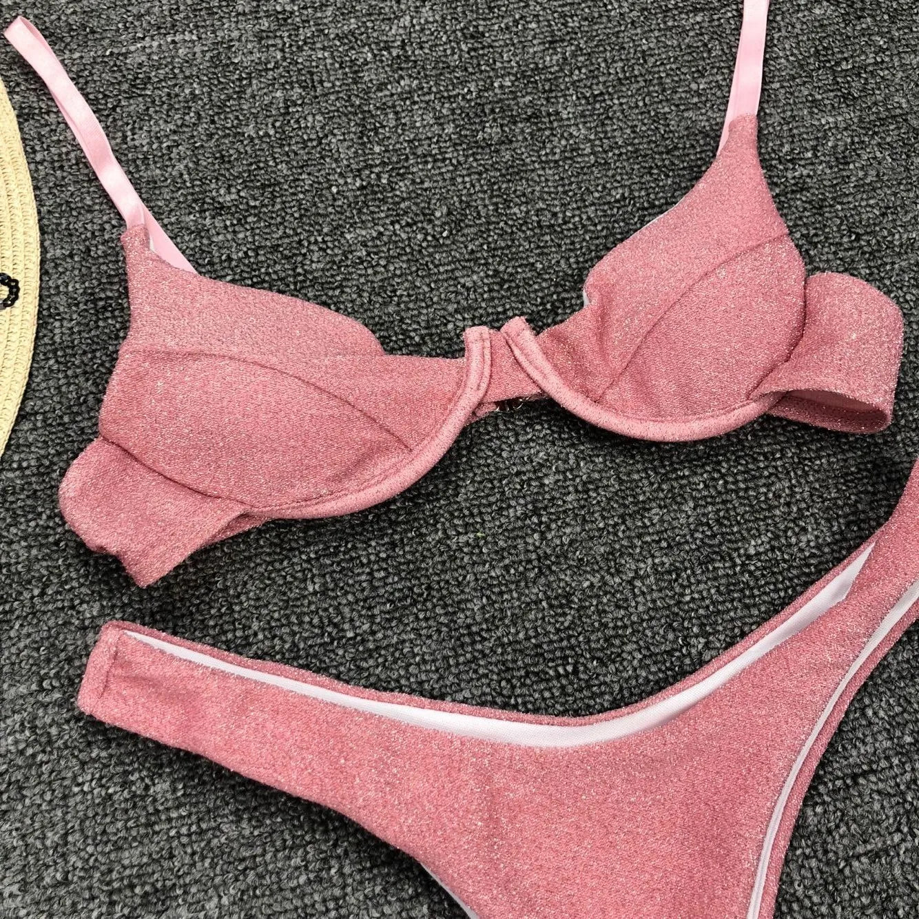 Sexy Silver Glitter Bikini