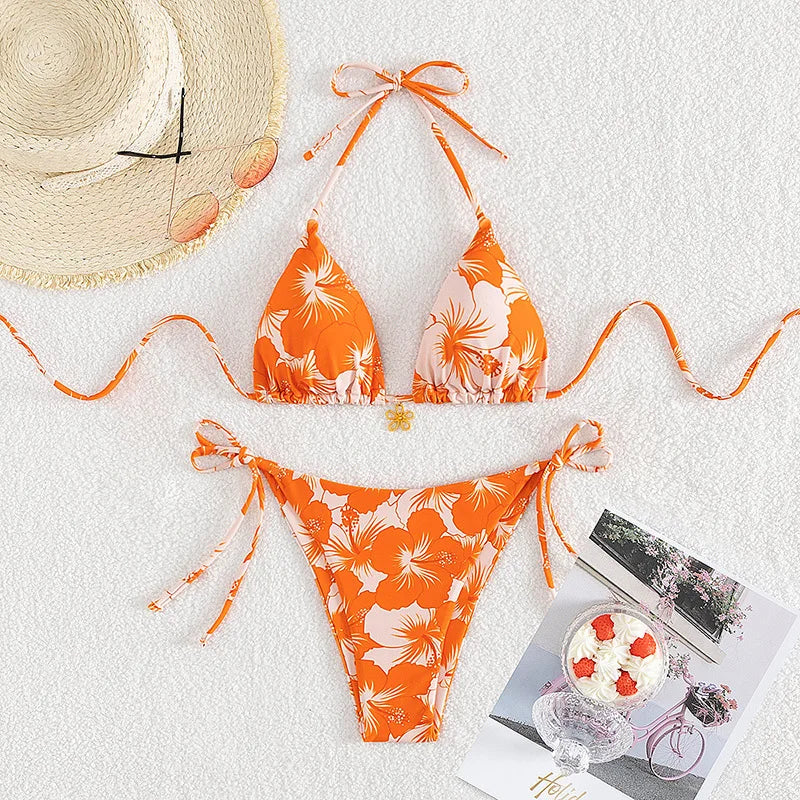 Sexy Lace-up Triangle Bikini