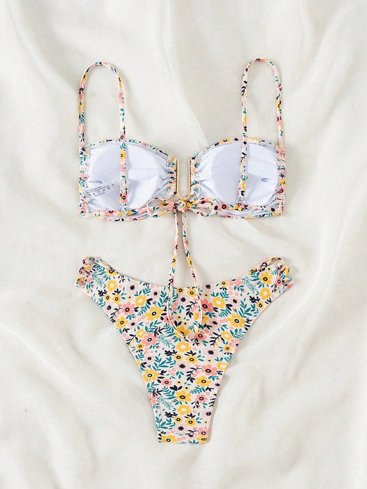 Bikini with Flower Pattern