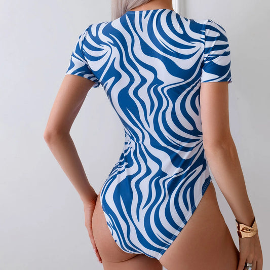 Front Zip Sporty Swimsuit