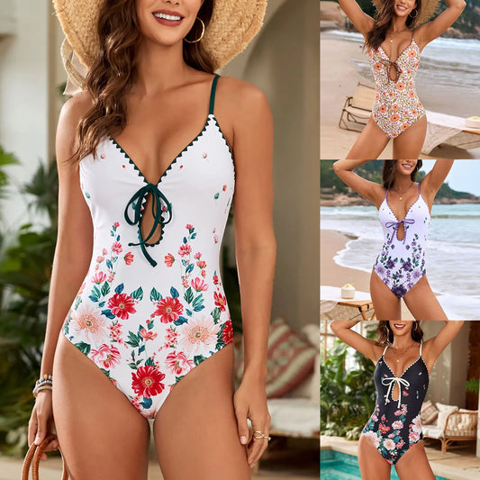 Patterned One Piece Swimsuit
