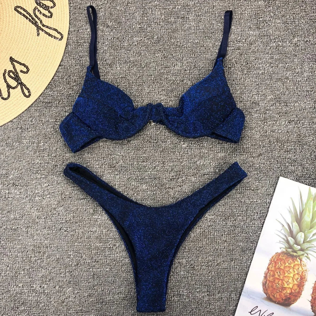 Sexy Silver Glitter Bikini