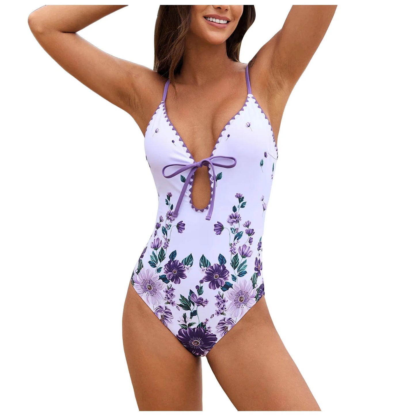 Patterned One Piece Swimsuit