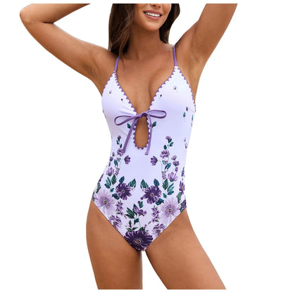 Patterned One Piece Swimsuit