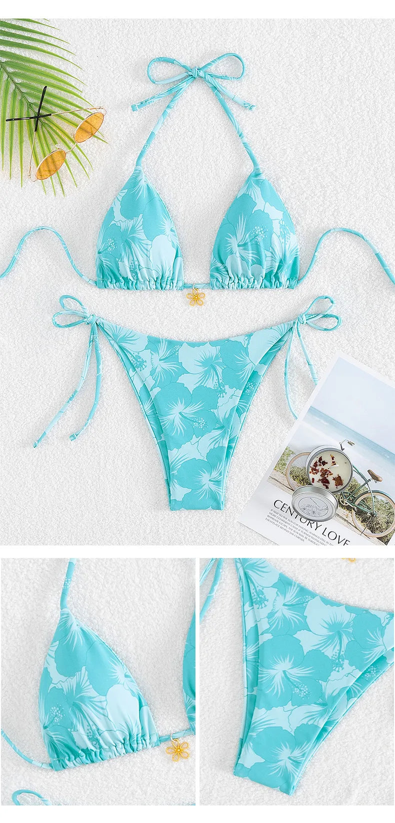 Sexy Lace-up Triangle Bikini