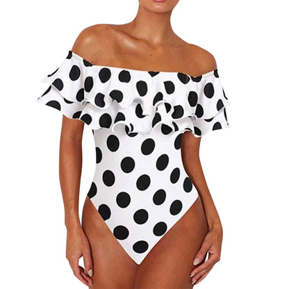 Black and White Polka Dot Swimsuit