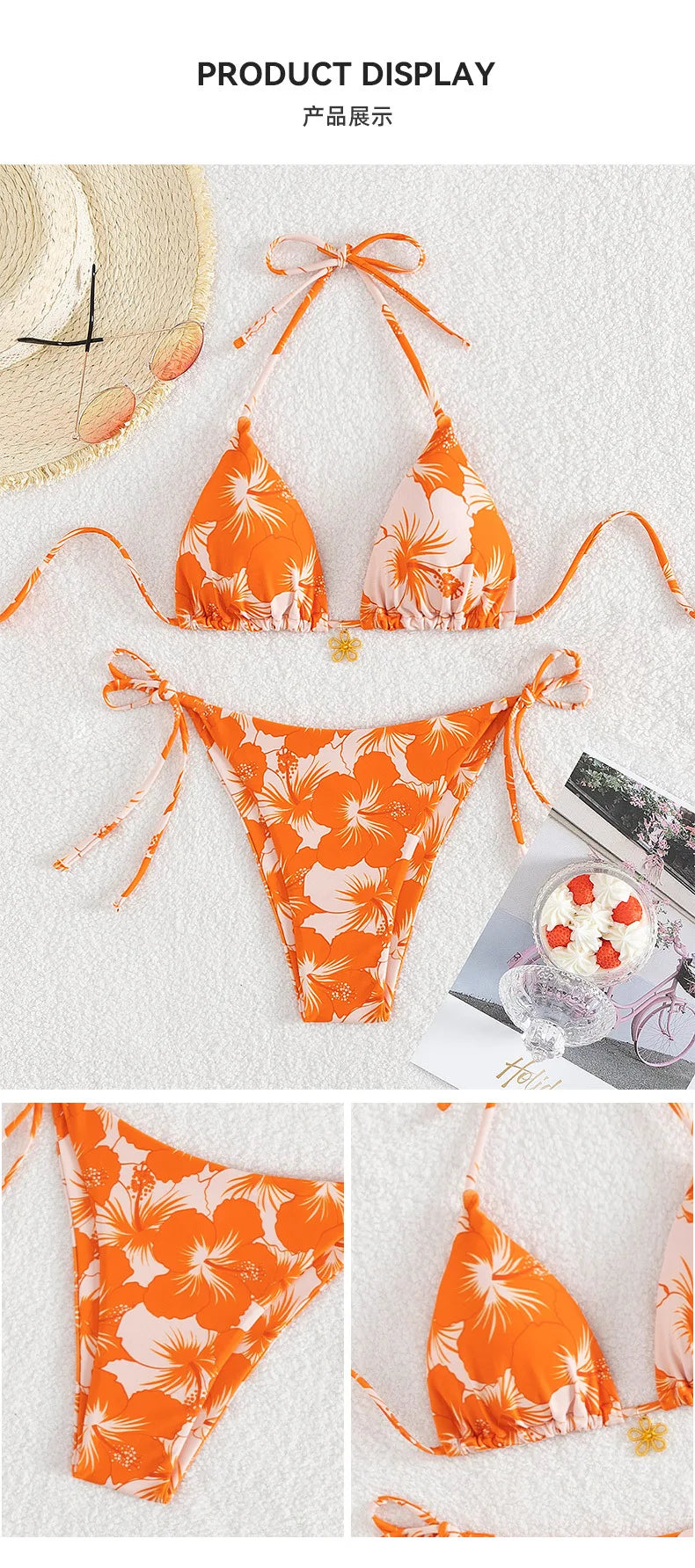 Sexy Lace-up Triangle Bikini