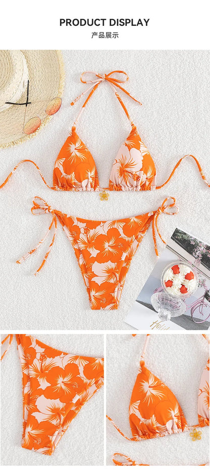 Sexy Lace-up Triangle Bikini