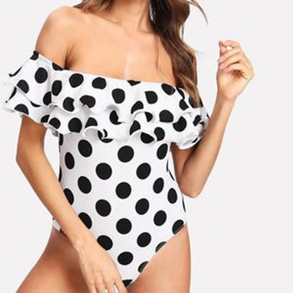 Black and White Polka Dot Swimsuit