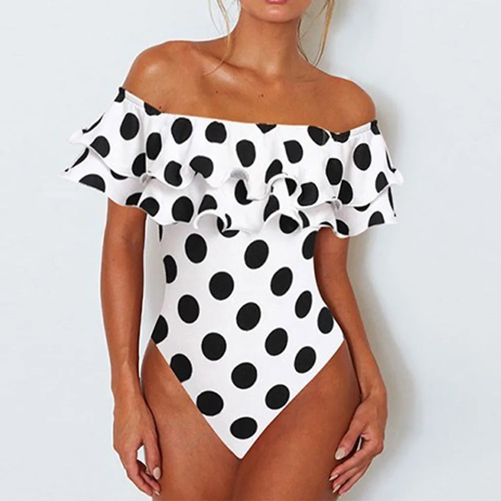 Black and White Polka Dot Swimsuit