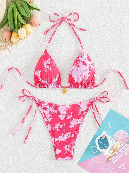 Sexy Lace-up Triangle Bikini