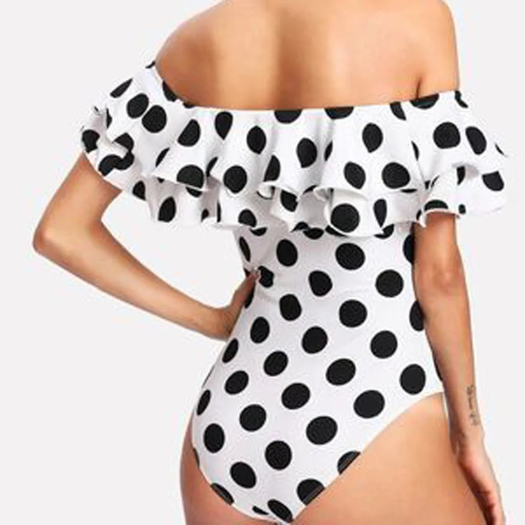 Black and White Polka Dot Swimsuit