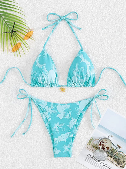 Sexy Lace-up Triangle Bikini