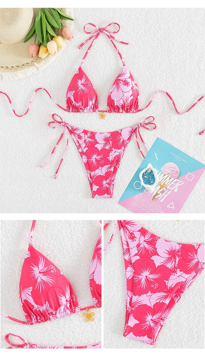 Sexy Lace-up Triangle Bikini
