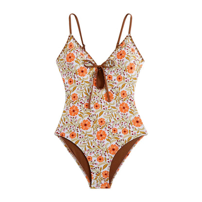 Patterned One Piece Swimsuit