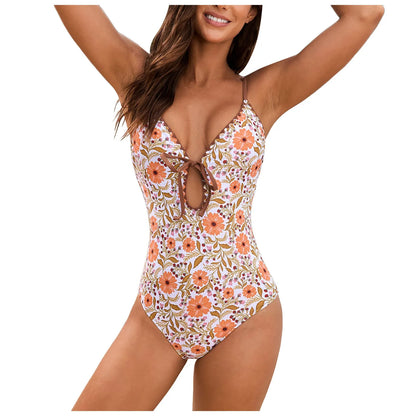 Patterned One Piece Swimsuit