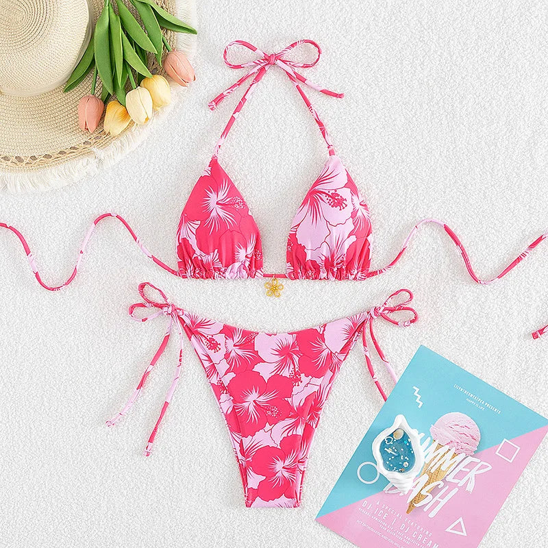 Sexy Lace-up Triangle Bikini