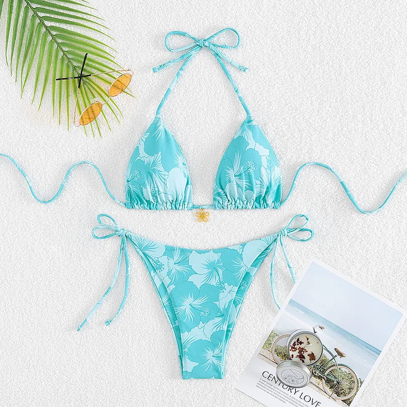 Sexy Lace-up Triangle Bikini