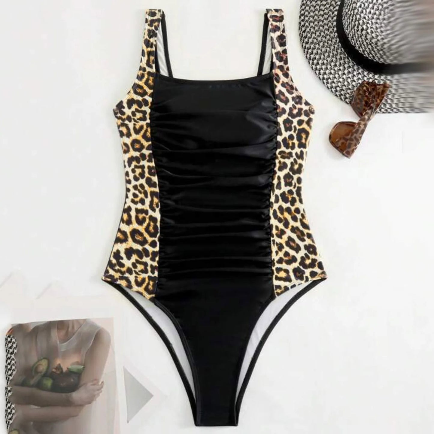 Leopard Print One Piece Swimsuit