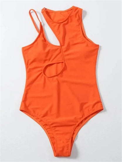 Sexy Neon Orange/Black Swimsuit